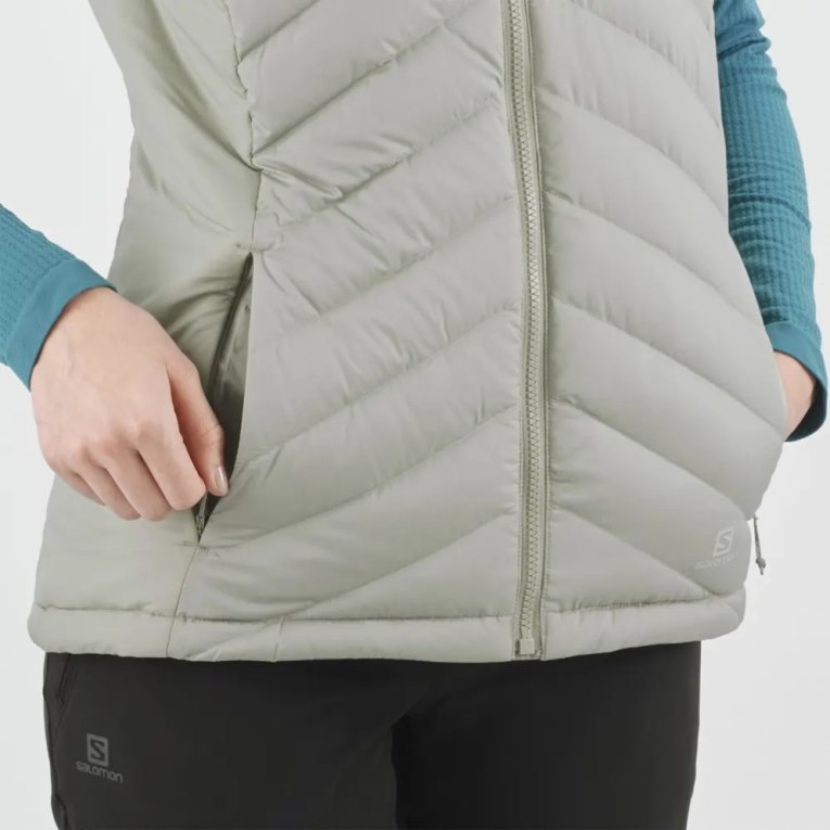 Salomon Essential Xwarm Down Women's Vest Light Grey | 634-CVWKNX