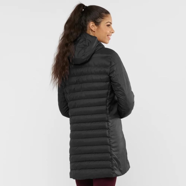 Salomon Essential Xwarm Long Women's Insulated Jackets Black | 246-OBWUEA