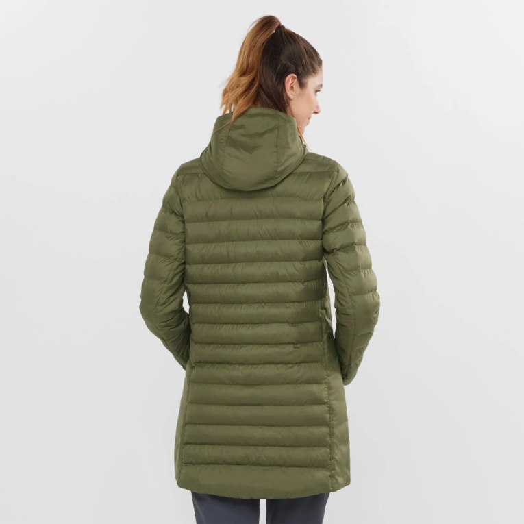 Salomon Essential Xwarm Long Women's Insulated Jackets Olive | 701-MKRVFT