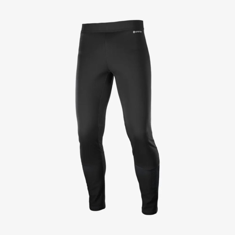 Salomon Gore Tex Infinium Windstopper Men's Running Tights Black | 154-ZKVTGQ