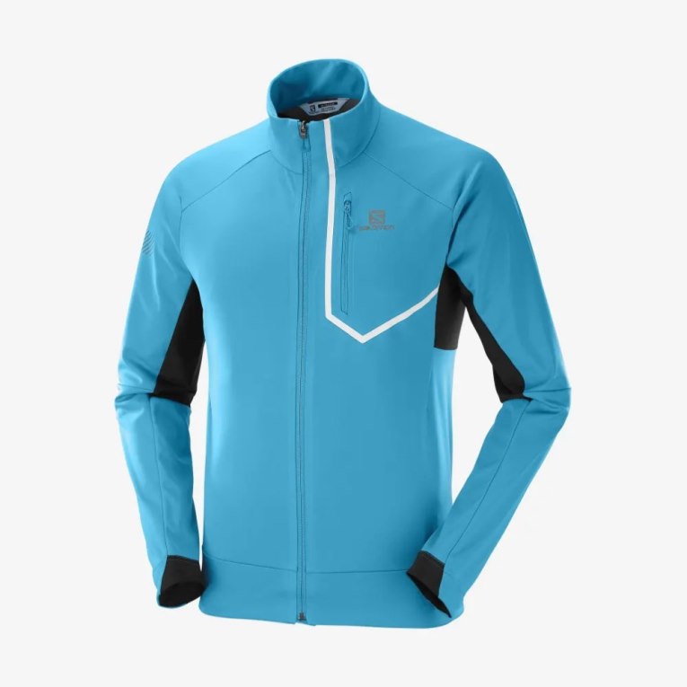 Salomon Gore Tex Infinium Windstopper Pro Men's Jackets Turquoise | 026-SUVRNO