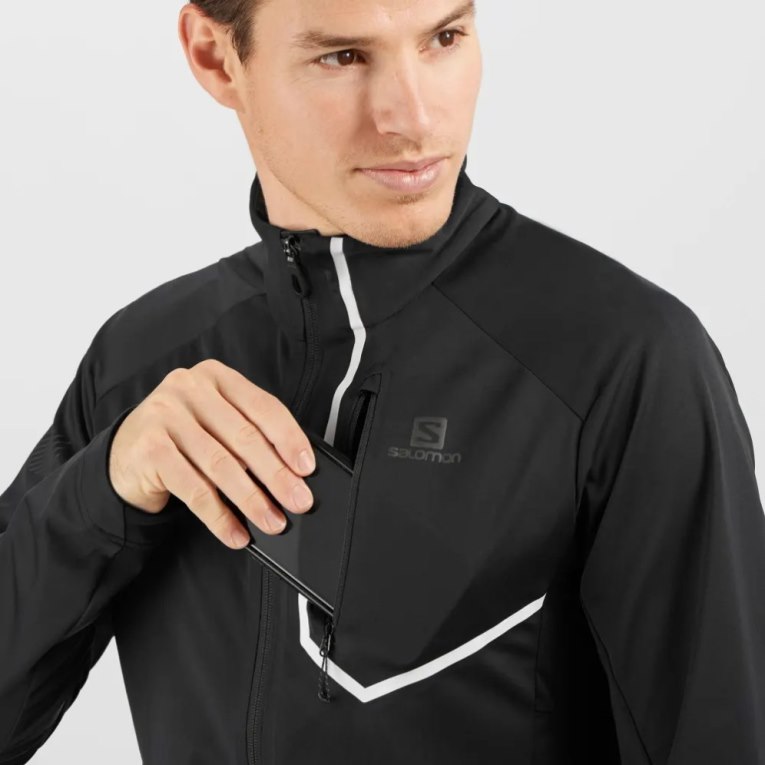 Salomon Gore Tex Infinium Windstopper Pro Men's Jackets Black | 462-CKMODJ