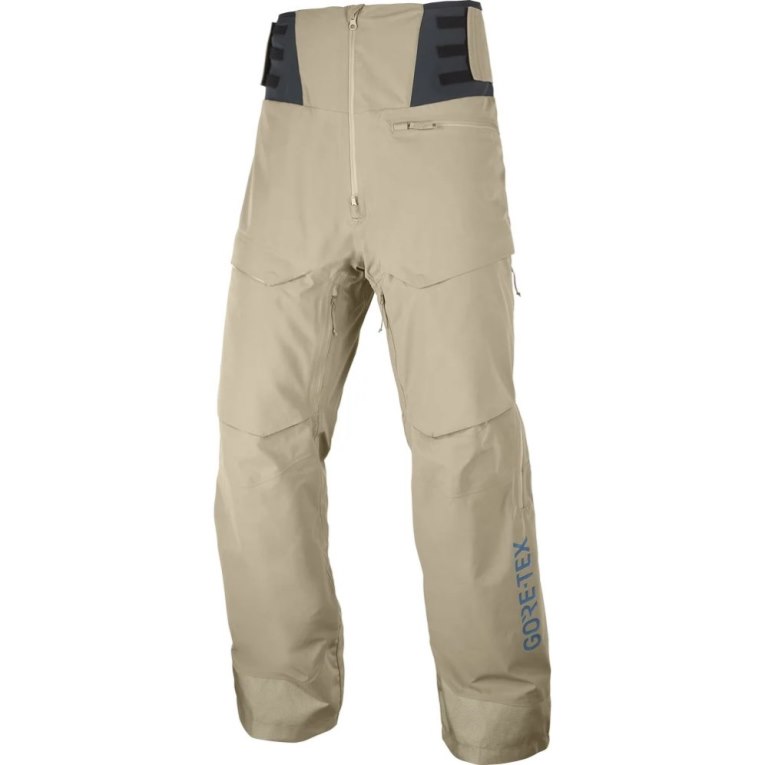 Salomon Gravity Gore Tex Men's Ski Pants Khaki | 032-FOZYGJ