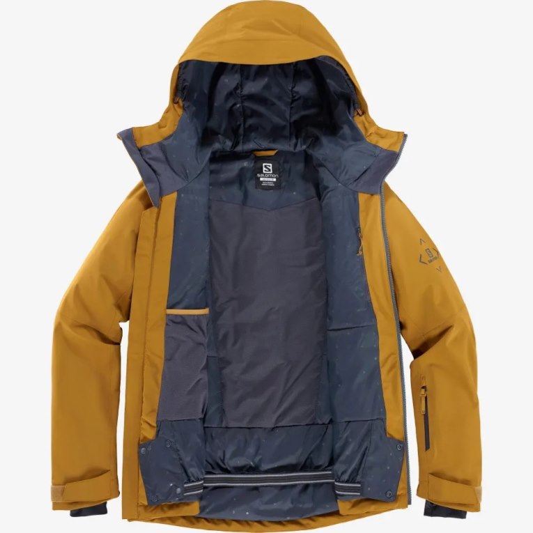 Salomon Highland Men's Insulated Jackets Yellow | 143-YHAFOC