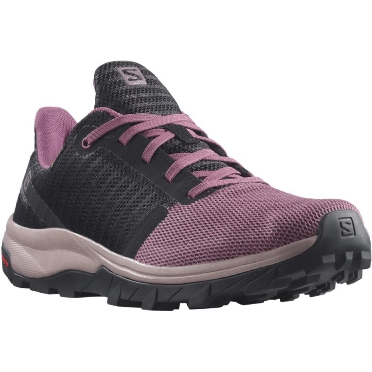 Salomon Outbound Prism GTX Women's Hiking Shoes Black / Purple | 823-BIUYZF