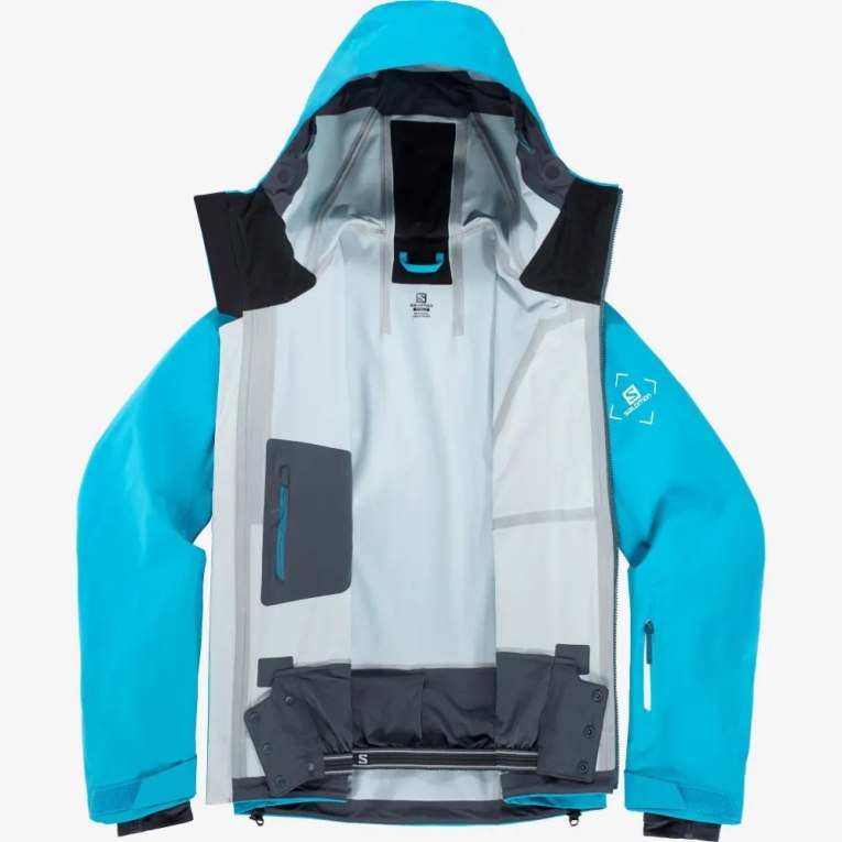 Salomon Outlaw 3L Shell Men's Ski Jackets Turquoise | 974-KCLUAG