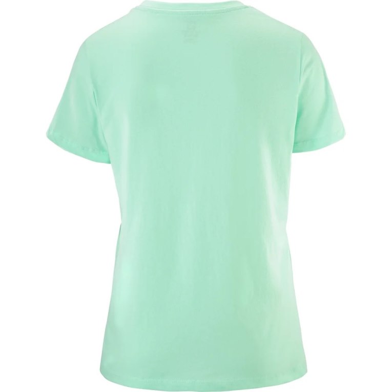 Salomon Outlife Big Logo Short Sleeve Women's T-Shirts Mint | 916-ZECHJK