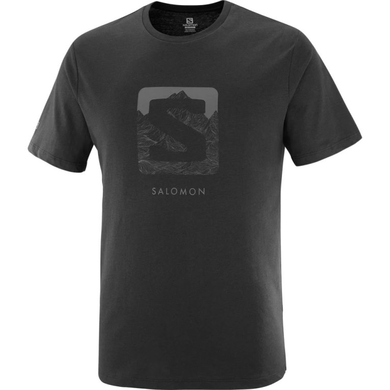 Salomon Outlife Logo Short Sleeve Men's T-Shirts Black | 537-KTECUX