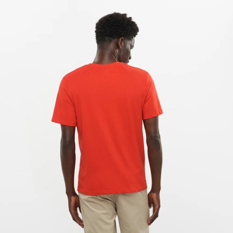 Salomon Outlife Logo Short Sleeve Men's T-Shirts Orange | 867-HLPCXZ