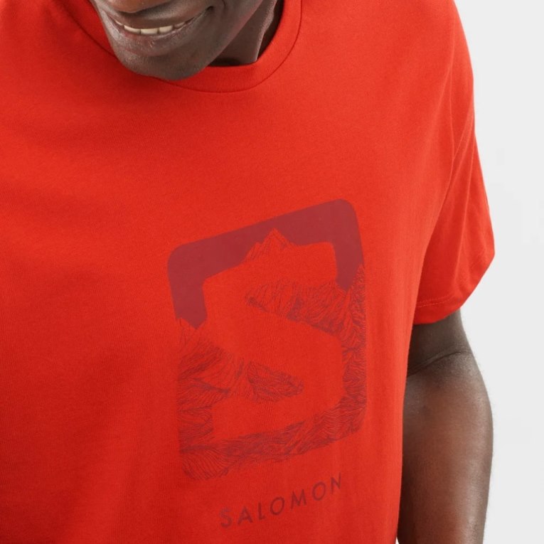 Salomon Outlife Logo Short Sleeve Men's T-Shirts Orange | 867-HLPCXZ