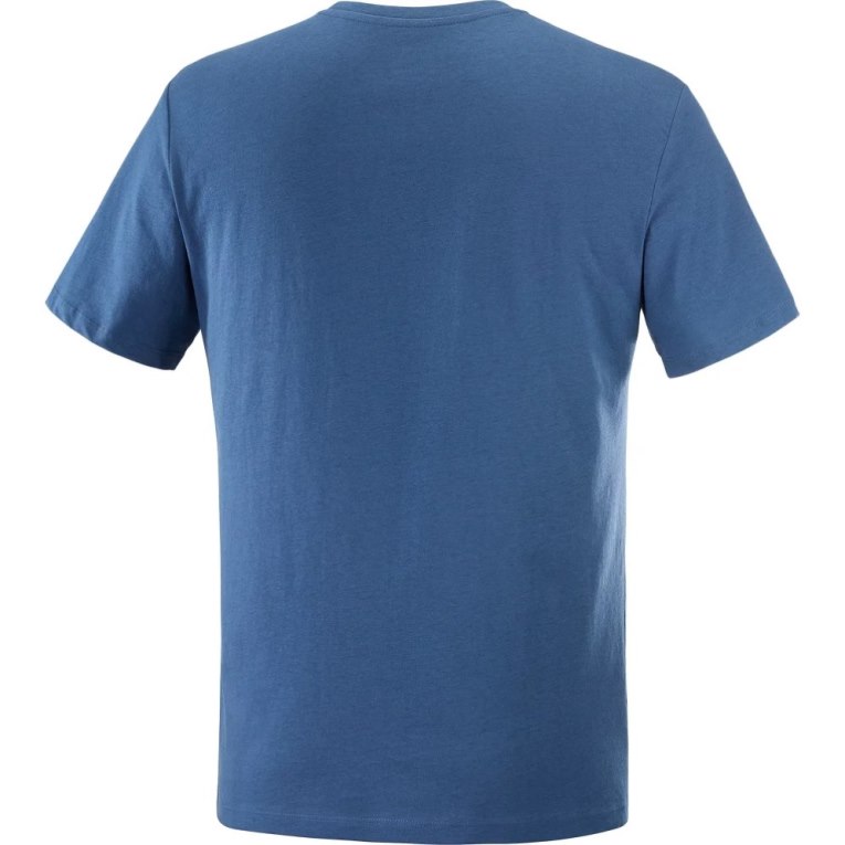 Salomon Outlife Logo Short Sleeve Men's T-Shirts Blue | 958-DJWAIO