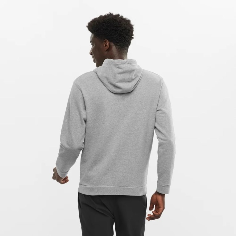 Salomon Outlife Logo Summer Heather Men's Hoodie Grey | 120-KIAGTR