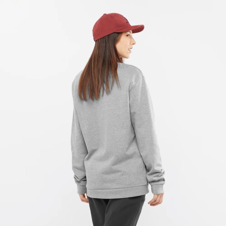 Salomon Outlife Logo Summer Heather Women's Sweatshirt Grey | 406-GZKDJT