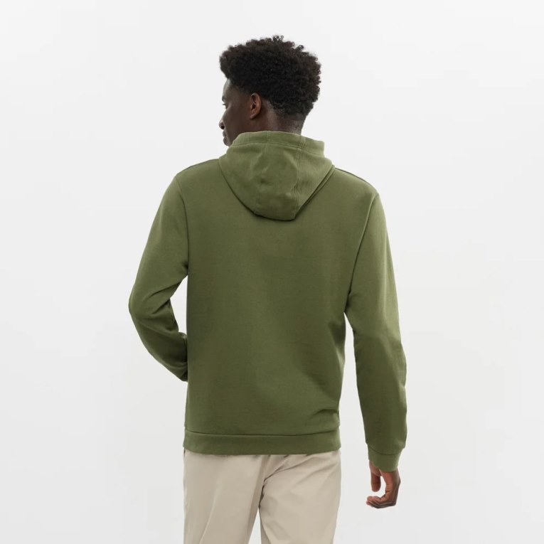 Salomon Outlife Logo Summer Men's Hoodie Olive | 937-GUOBSW