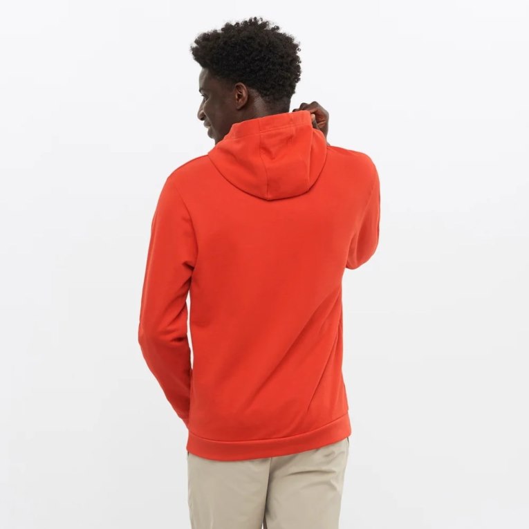 Salomon Outlife Logo Summer Men's Hoodie Red | 946-YPHEQM