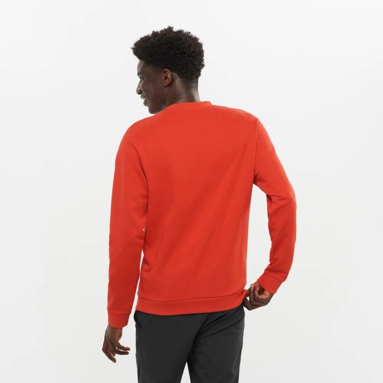 Salomon Outlife Logo Summer Men's Sweatshirt Orange | 407-NZTXLI