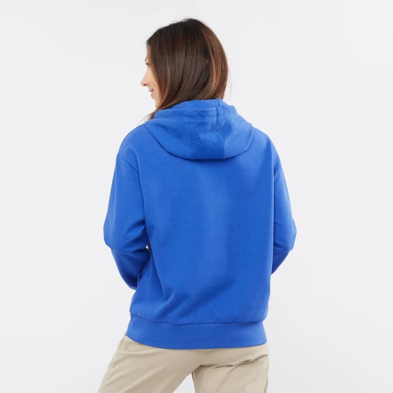 Salomon Outlife Logo Summer Women's Sweatshirt Blue | 750-EYUBIH