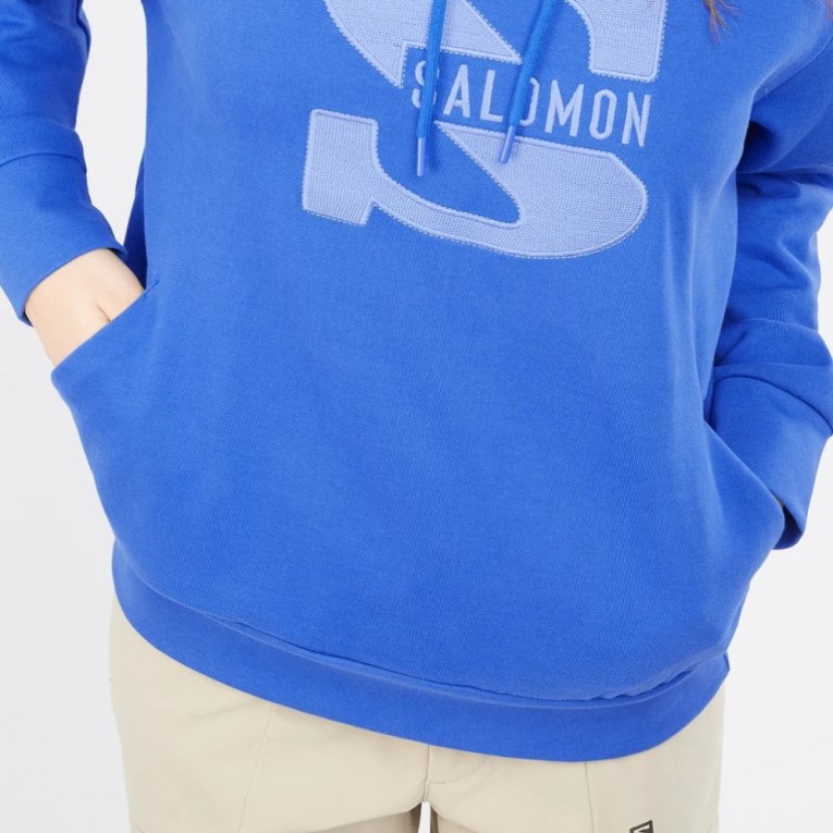 Salomon Outlife Logo Summer Women's Sweatshirt Blue | 750-EYUBIH