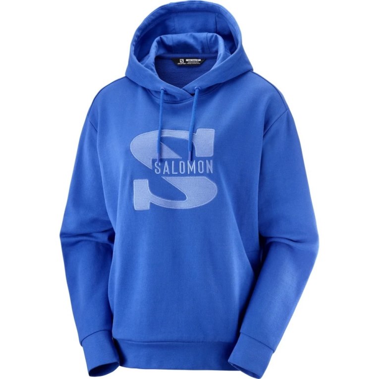 Salomon Outlife Logo Summer Women's Sweatshirt Blue | 750-EYUBIH