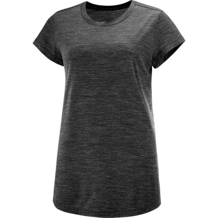 Salomon Outlife Merino Blend Short Sleeve Women's T-Shirts Black | 658-PVTYQD