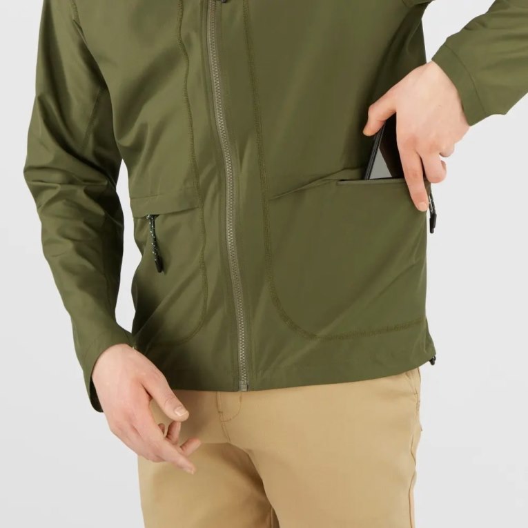 Salomon Outlife Packable Shell U Men's Windbreaker Olive | 310-GSYLOE