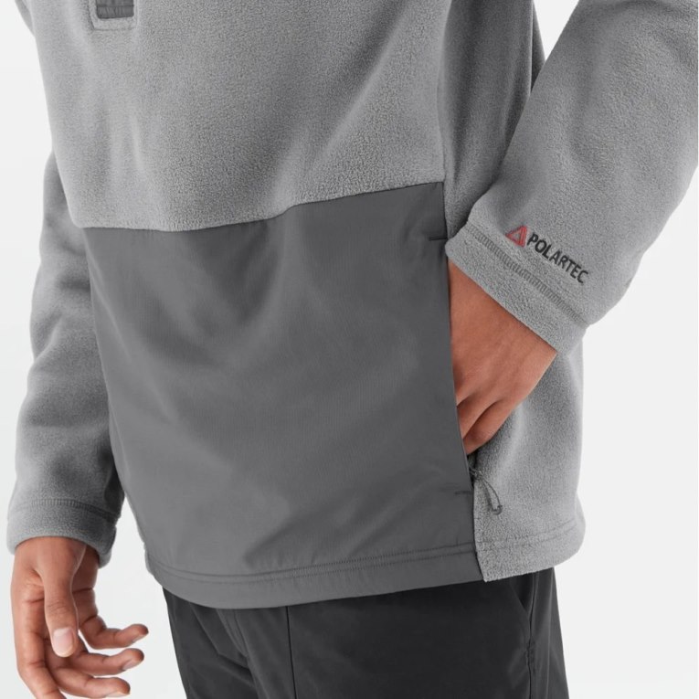 Salomon Outlife Polartec Halz Zip Men's Sweatshirt Grey | 926-WSHYIF