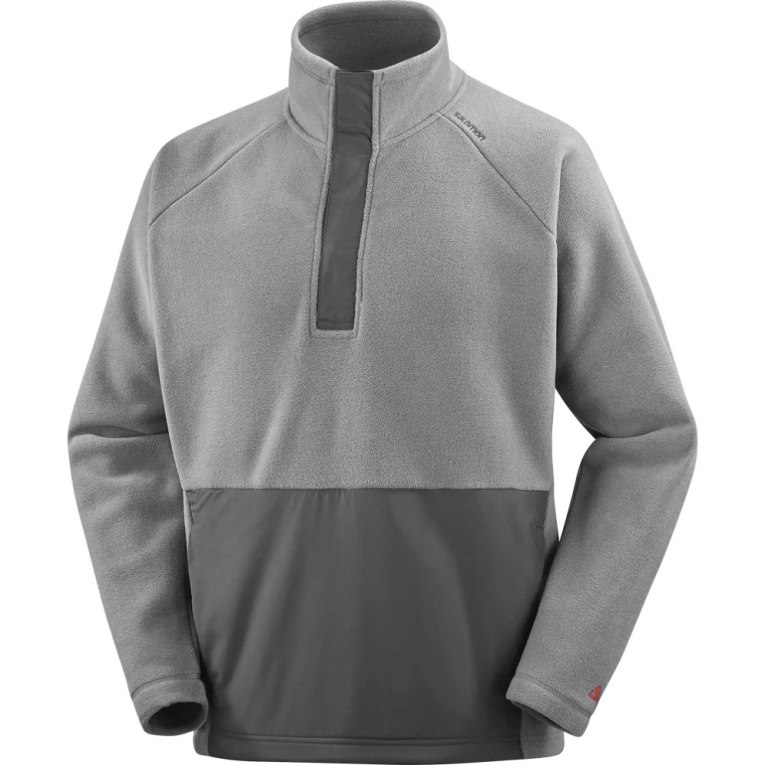 Salomon Outlife Polartec Halz Zip Men's Sweatshirt Grey | 926-WSHYIF