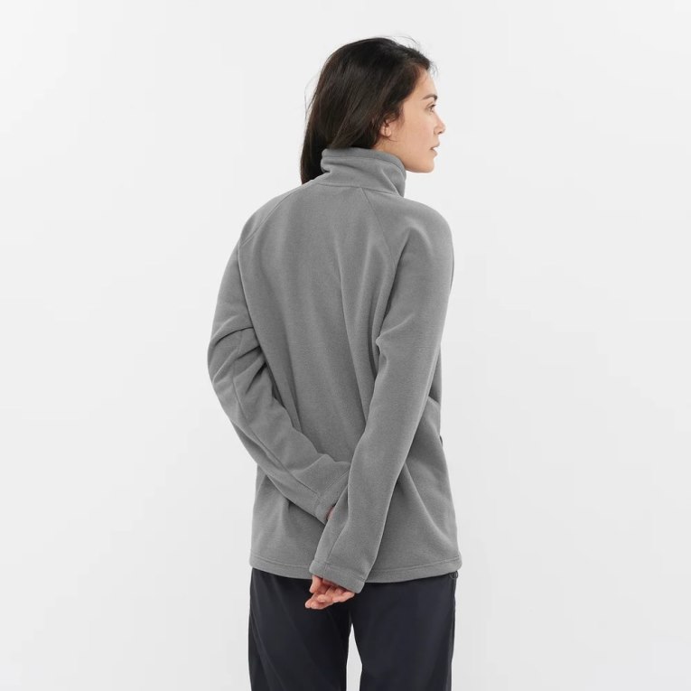 Salomon Outlife Polartec Halz Zip Women's Sweatshirt Grey | 342-TVBNQD