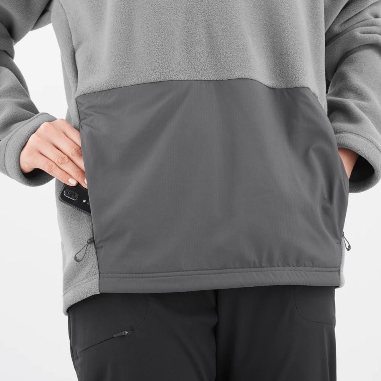 Salomon Outlife Polartec Halz Zip Women's Sweatshirt Grey | 342-TVBNQD