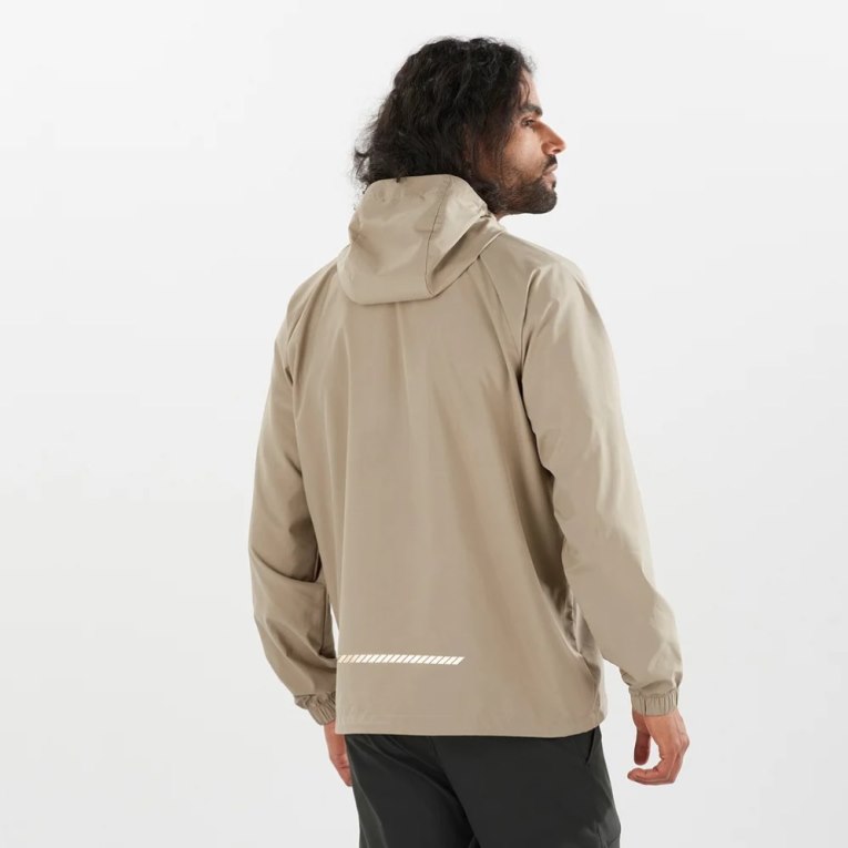 Salomon Outlife Ripstop Half Zip Men's Windbreaker Beige | 935-OWNQDV