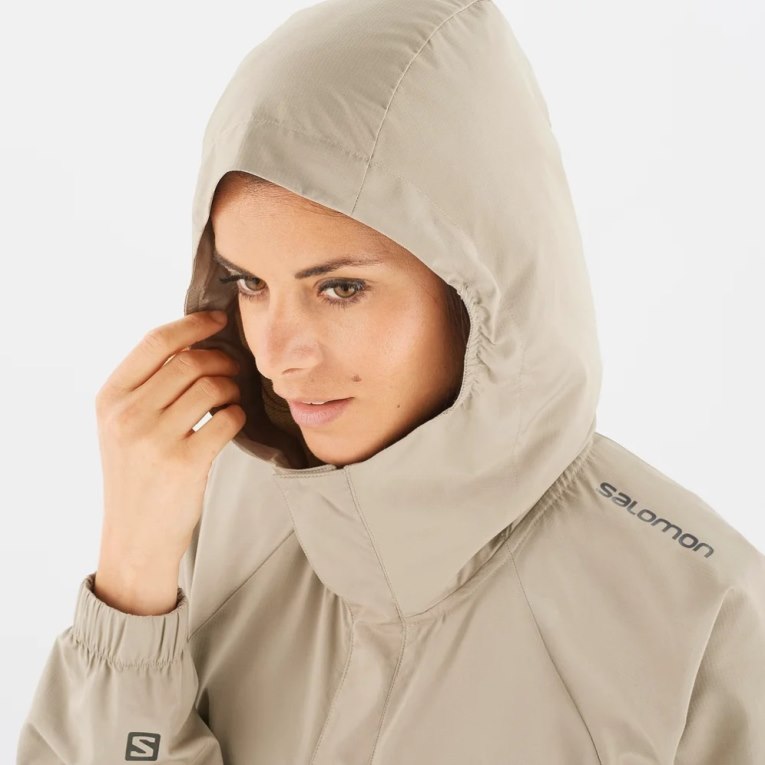 Salomon Outlife Ripstop Half Zip Women's Windbreaker Beige | 675-MHTQJL