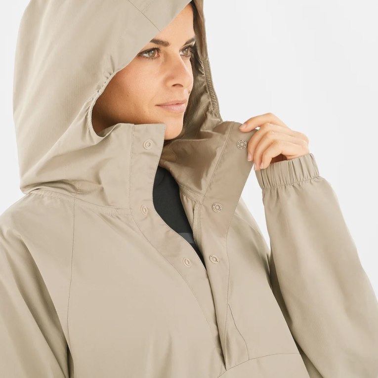 Salomon Outlife Ripstop Half Zip Women's Windbreaker Beige | 675-MHTQJL