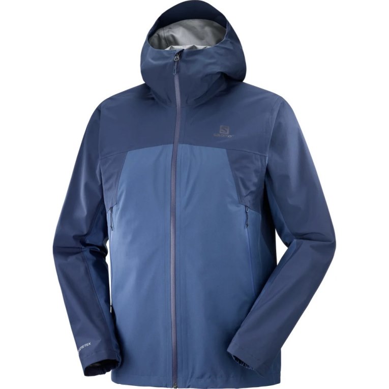 Salomon Outline GTX 2.5 Layers Waterproof Men's Shell Jackets Navy | 714-YLFVTQ