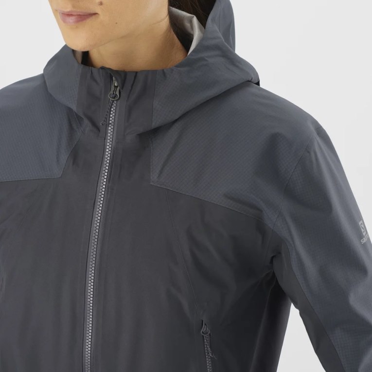 Salomon Outline GTX Hybrid Women's Shell Jackets Black | 065-UYDVZR