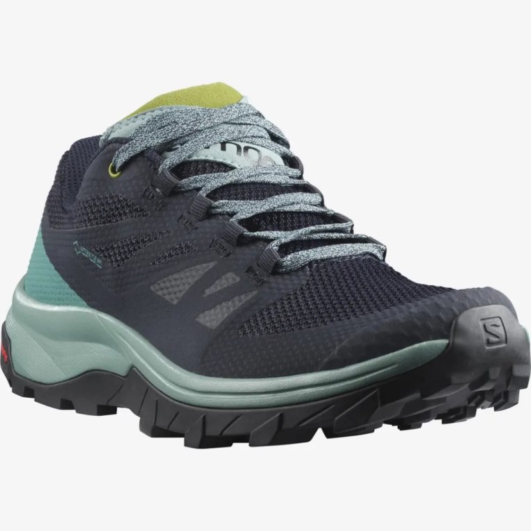 Salomon Outline GTX Women's Hiking Shoes Black / Turquoise | 476-KTLIMA