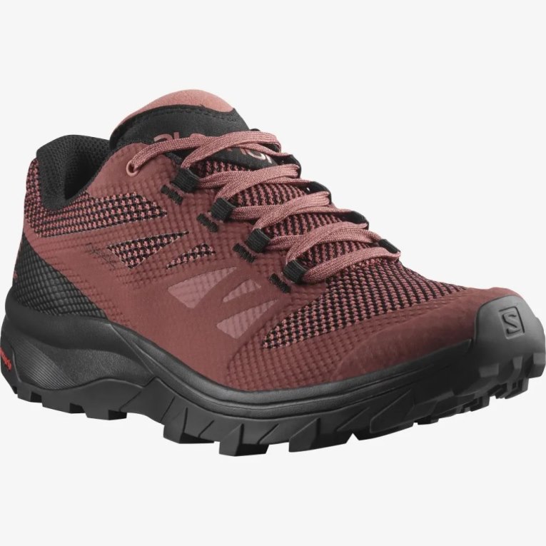 Salomon Outline GTX Women's Hiking Shoes Coral / Black | 910-EGOMHY