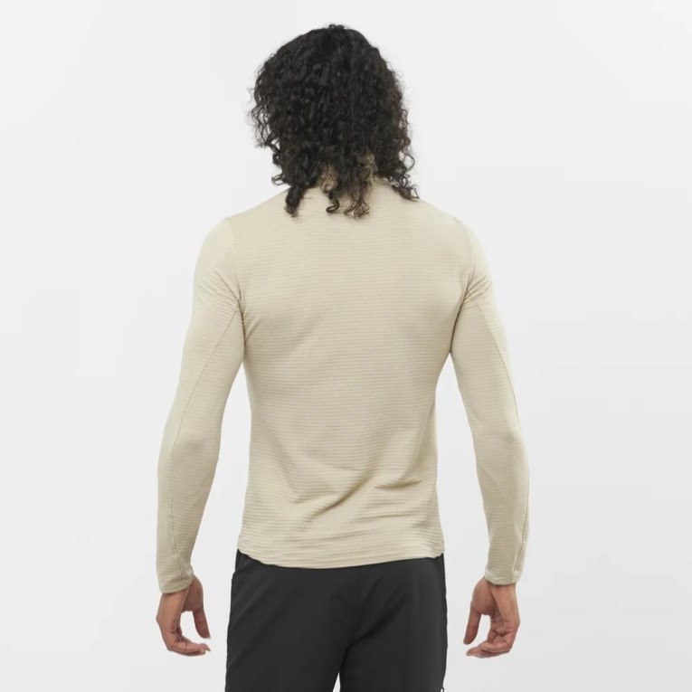 Salomon Outline Half Zip Men's Sweatshirt Cream | 415-GNBSVU