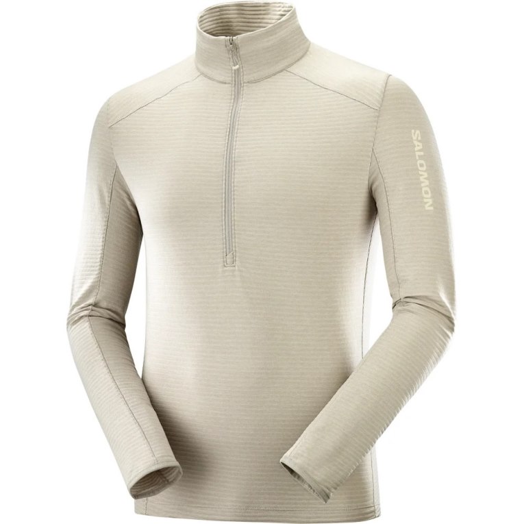 Salomon Outline Half Zip Men's Sweatshirt Cream | 415-GNBSVU