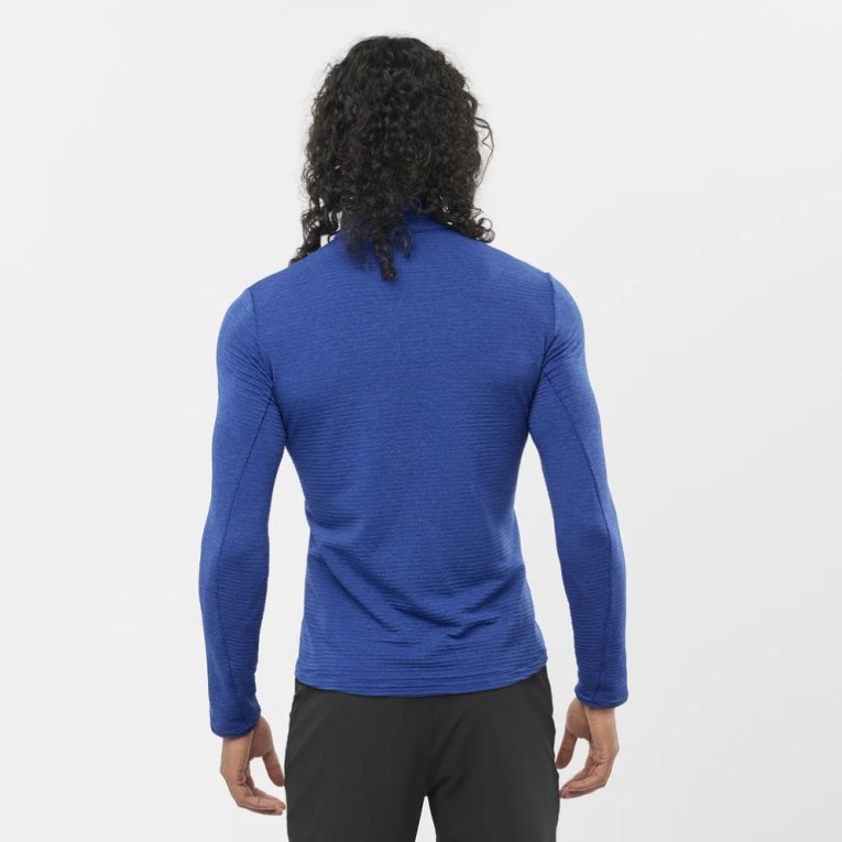 Salomon Outline Half Zip Men's Sweatshirt Blue | 786-EHLCYB