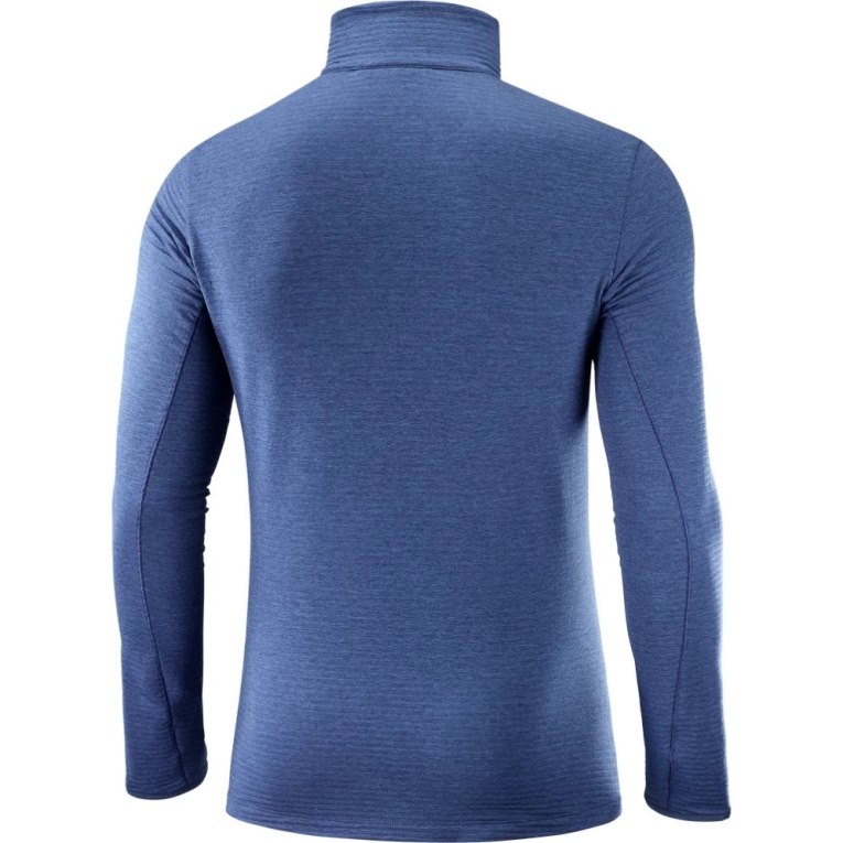 Salomon Outline Half Zip Men's Sweatshirt Blue | 786-EHLCYB