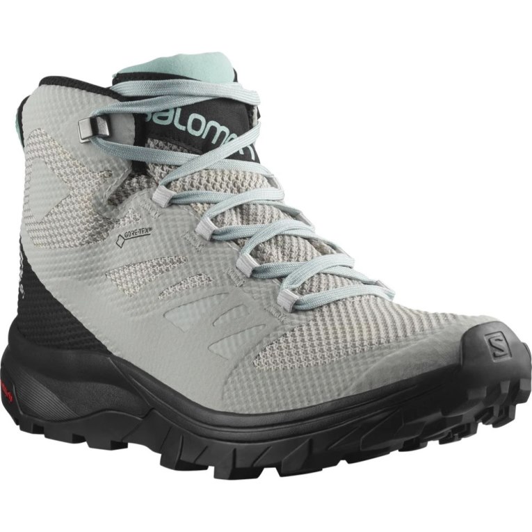 Salomon Outline Mid GTX Women's Hiking Boots Mint / Black | 746-IWYQDV