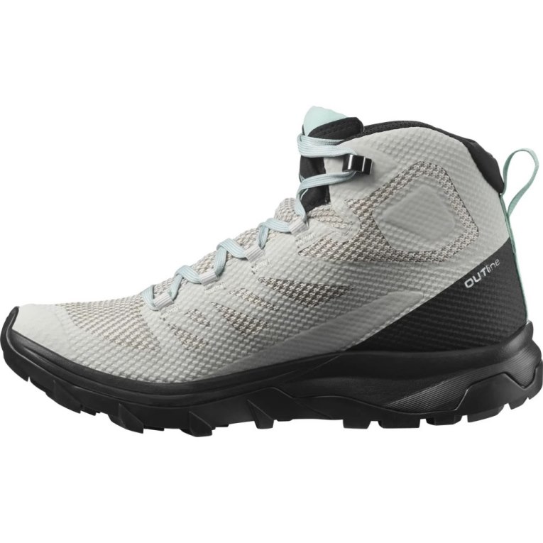 Salomon Outline Mid GTX Women's Hiking Boots Mint / Black | 746-IWYQDV