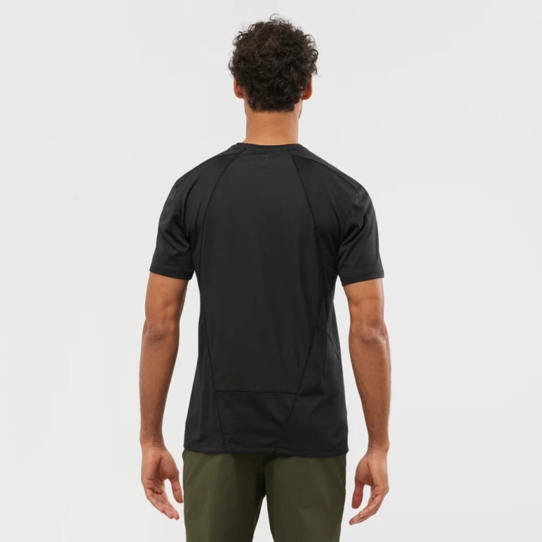 Salomon Outline Short Sleeve Men's T-Shirts Black | 569-MPGRSZ