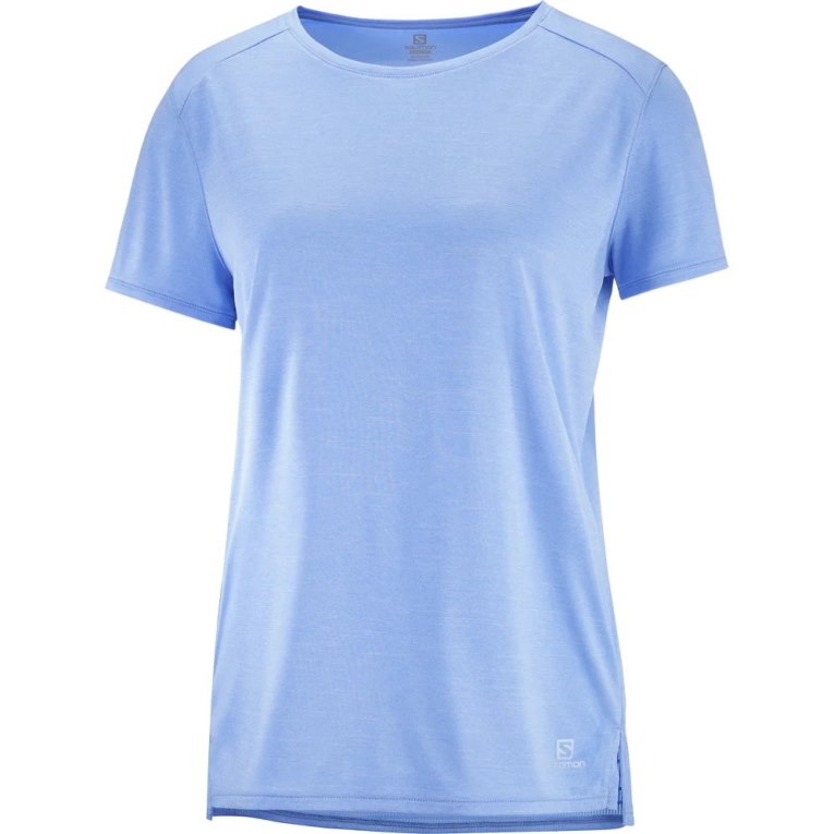 Salomon Outline Summer Short Sleeve Women's T-Shirts Light Blue | 150-AJUGMX