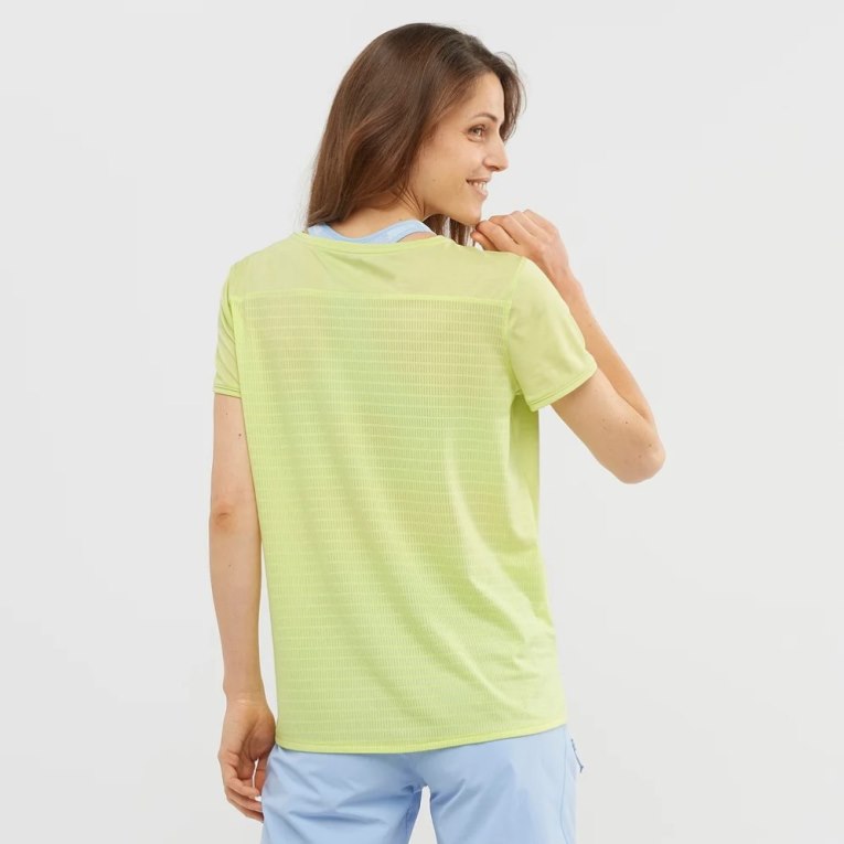 Salomon Outline Summer Short Sleeve Women's T-Shirts Lemon | 491-XGPVSC