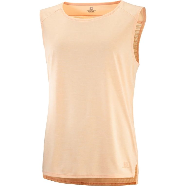 Salomon Outline Summer Women's Tanks Apricot | 529-EQLKTV