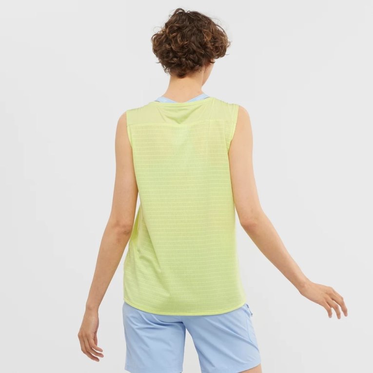 Salomon Outline Summer Women's Tanks Lemon | 085-VOQUFK