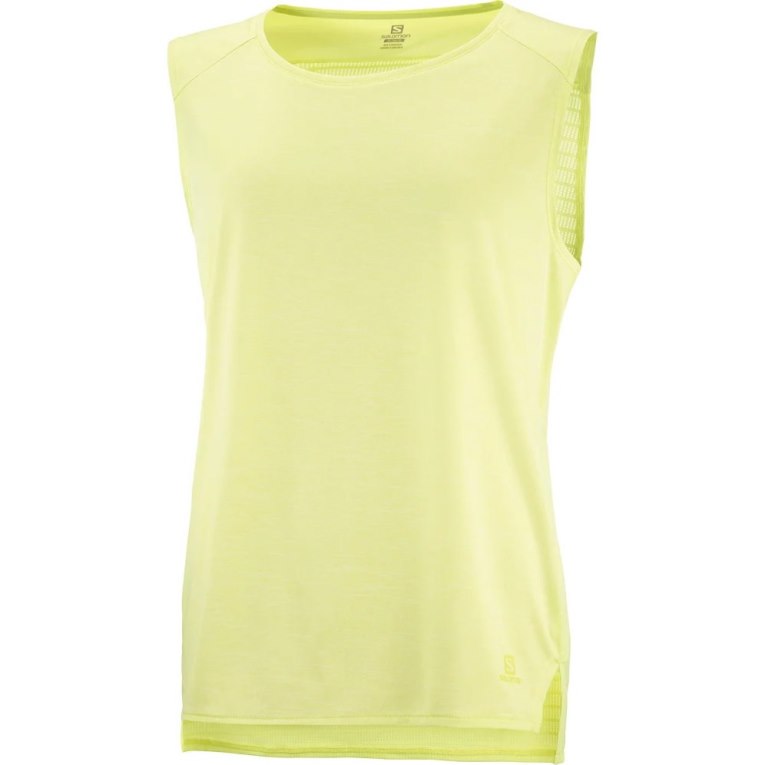 Salomon Outline Summer Women's Tanks Lemon | 085-VOQUFK