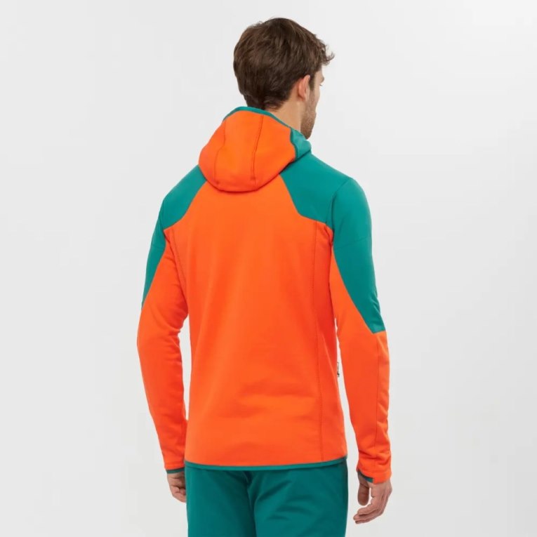 Salomon Outline Warm Hybrid Men's Jackets Turquoise / Orange | 624-IDHTLP