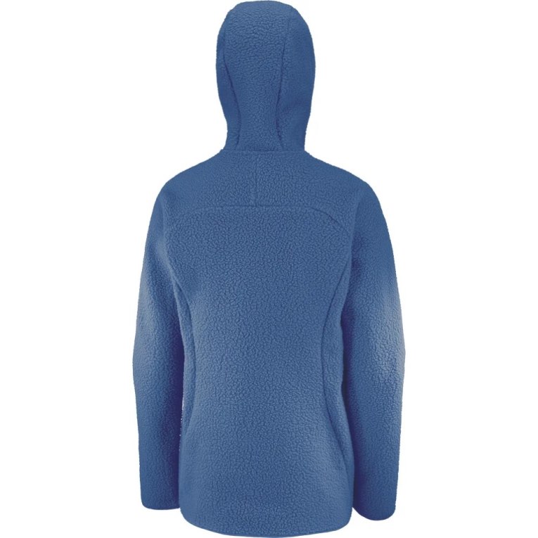 Salomon Outline Warm Teddy Full Zip Women's Jackets Blue | 869-AGEHFB